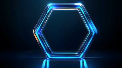 Glowing Hexagon Frame. Illustration  background for presentation and wallpaper