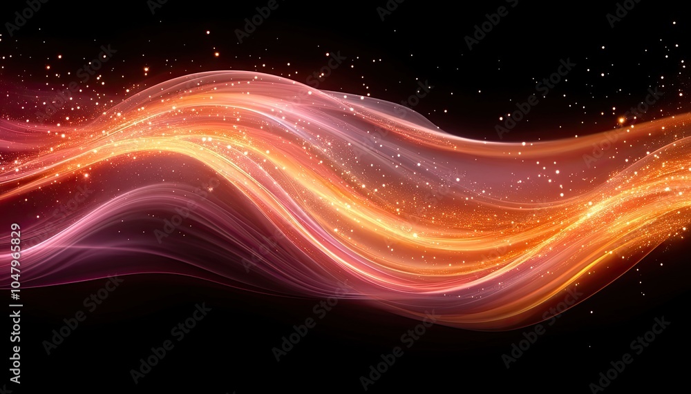 Poster abstract glowing wave with sparkles. perfect for a background for your website or presentation.