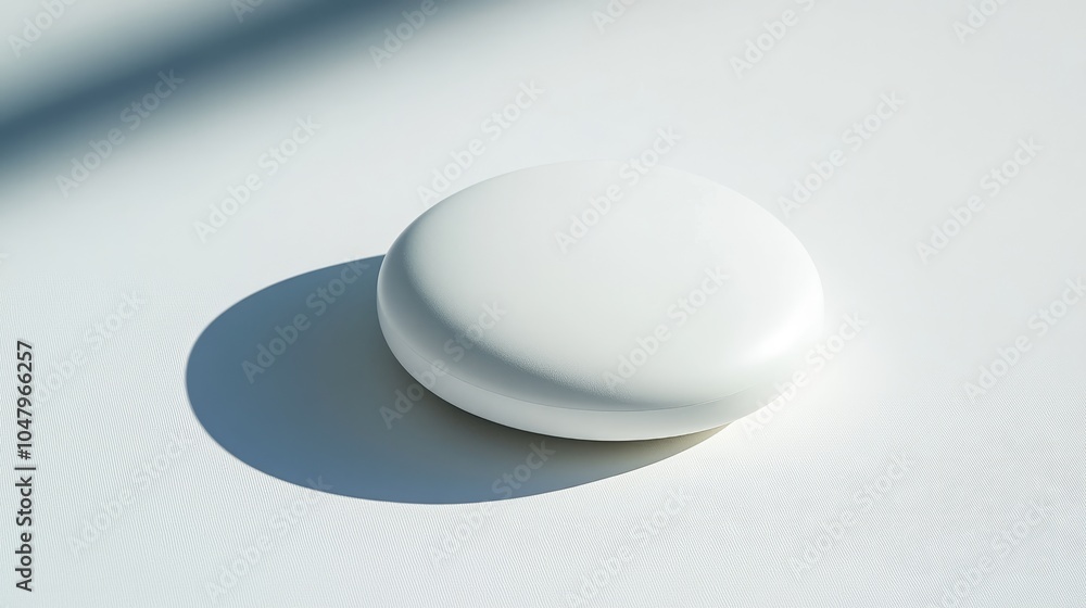 Poster soft circular object with shadow on white surface