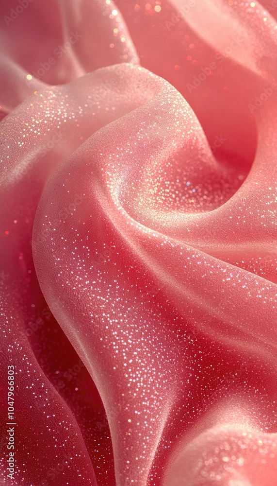 Poster pink glitter fabric with a soft, flowing texture. this image is perfect for adding a touch of sparkl