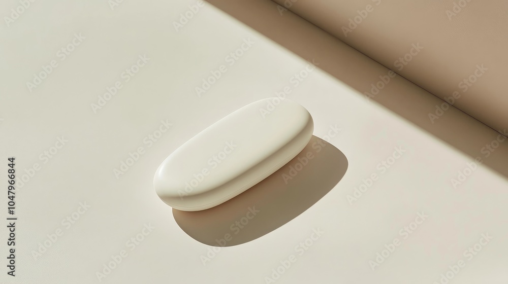 Poster Smooth White Object on Blank Surface in Soft Light