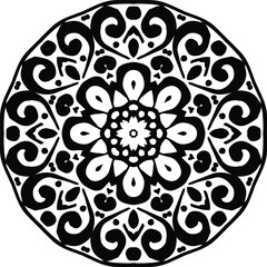 Mandala Flower of Life Circular Pattern in Form of Mandala With Flower for Henna, Mehndi, Tattoo, Decoration Decorative Ornament in Ethnic Oriental Style.