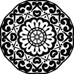 Mandala Flower Petals Circular Pattern in the Form of a Mandala Decorative Ornament in Ethnic Oriental Style.