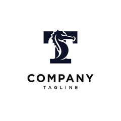 Letter T Sea Horse Logo Icon Vector © Imam
