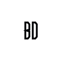 BD monogram logo design letter text name symbol monochrome logotype alphabet character simple logo