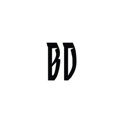 BD monogram logo design letter text name symbol monochrome logotype alphabet character simple logo