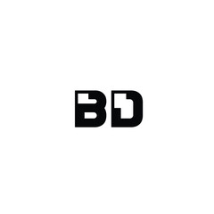BD monogram logo design letter text name symbol monochrome logotype alphabet character simple logo