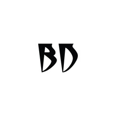 BD monogram logo design letter text name symbol monochrome logotype alphabet character simple logo