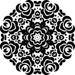Simple Flower Mandala Images Circular Pattern in the Form of a Mandala Decorative Ornament in Ethnic Oriental Style.