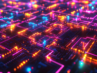 Obraz premium Vibrant Futuristic Machine Learning Concept