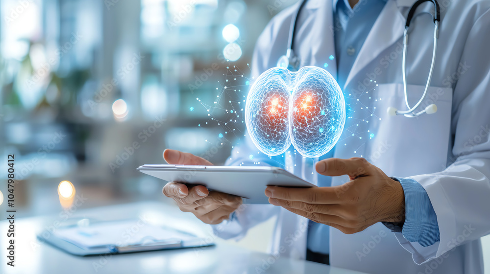 Poster exploring the intersection of medicine and technology a visual representation of cellular research a