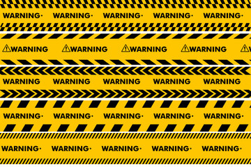 Set of Hazardous warning tape for danger places, construction and crime, warning bands vector