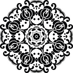 Flower Mandala Art Colourful Easy Circular Pattern in Form of Mandala With Flower for Henna, Mehndi, Tattoo, Decoration Decorative Ornament in Ethnic Oriental Style.
