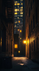 night city alley street lights street