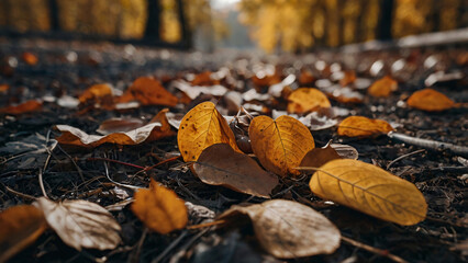 autumn leaves on the ground