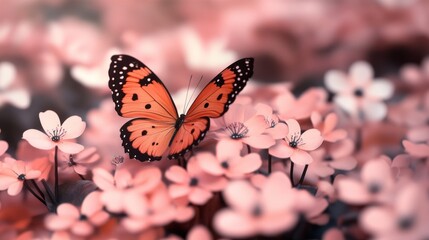 Obraz premium Butterfly in a Flower Field