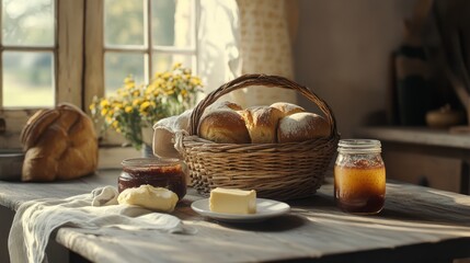 Rustic Breakfast Table Setting