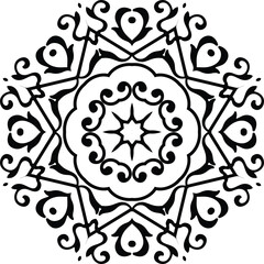 Flower Mandala Tattoo Designs Circular Pattern in Form of Mandala With Flower for Henna, Mehndi, Tattoo, Decoration Decorative Ornament in Ethnic Oriental Style.
