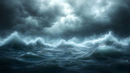 Fototapeta premium Stormy Ocean Waves Background Image