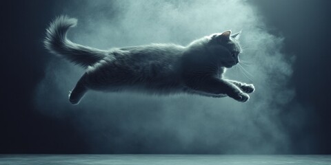 Obraz premium a cat jumping in the air