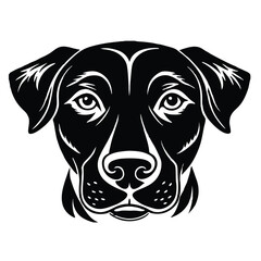 create a dog head silhouette vector with white background