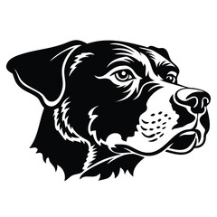 Obraz premium create a dog head silhouette vector with white background