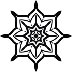 Mandala Flower Drawing Circular Pattern in the Form of a Mandala Decorative Ornament in Ethnic Oriental Style.