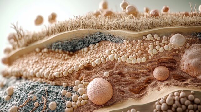 Human Skin Epidermis Layers   Stratum Corneum  Granulosum  Spinosum  Basale  Hair Follicle
