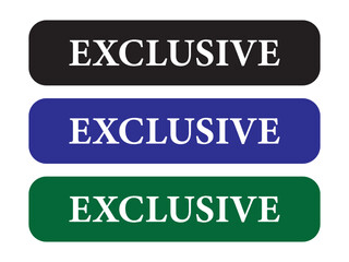 Exclusive Stamp Icon vector. exclusive stamp Sticker text Isolated on White Background. exclusive badge on vector illustration.