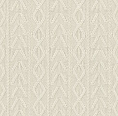 Fototapeta premium knitwear fabric texture with pigtails on a knitted background, beige, knitwear, fabric, texture, pigtails, knitted, background