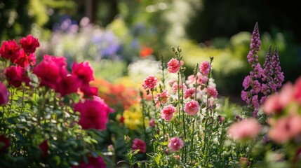 Blooming Flowers in a Garden