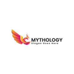 Vector Logo Illustration Mythology Gradient Colorful Style