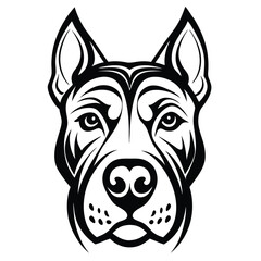 create a dog head silhouette vector with white background