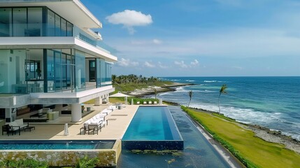 Tropical Retreat: Oceanfront Residence with Pool and Private Access to Crystal Waters