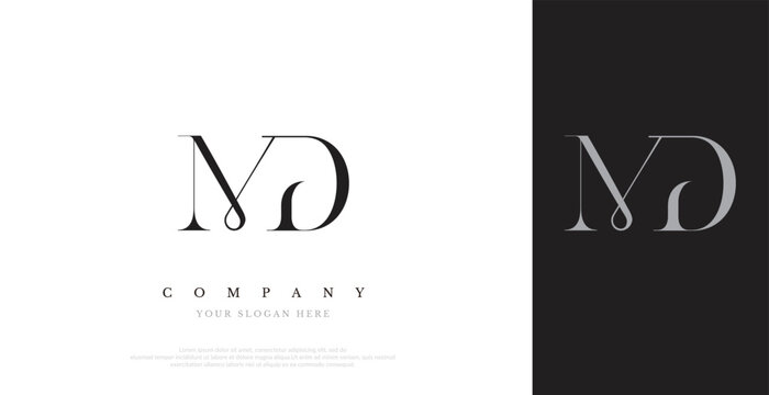 Initial MD Logo Design Vector 