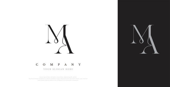 Initial MA Logo Design Vector 