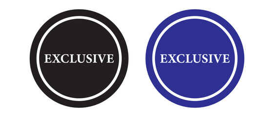 Exclusive Stamp Icon vector. exclusive stamp Sticker text Isolated on White Background. exclusive badge on vector illustration.