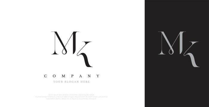 Initial MK Logo Design Vector 