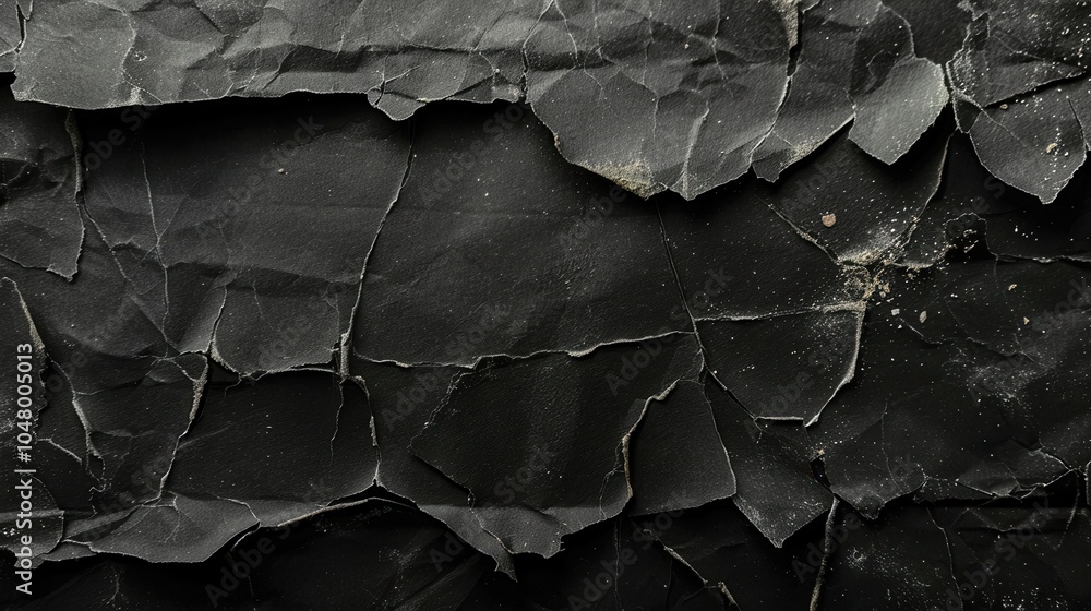 Poster an aged black cardboard card displays significant wear and tear, highlighting its empty and damaged 