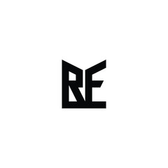 Obraz premium BE monogram logo design letter text name symbol monochrome logotype alphabet character simple logo