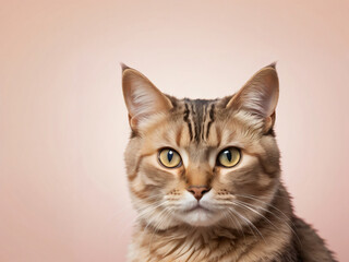 Obraz premium A cat sits against a plain background