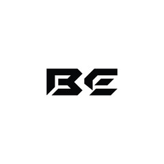 Obraz premium BE monogram logo design letter text name symbol monochrome logotype alphabet character simple logo