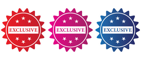 Exclusive Stamp Icon vector. exclusive stamp Sticker text Isolated on White Background. exclusive badge on vector illustration.