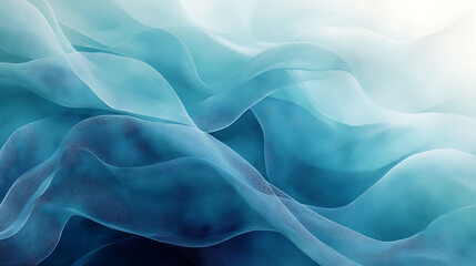 Obraz premium Soft, flowing blue and white abstract waves create serene and calming atmosphere, evoking sense of tranquility and fluidity