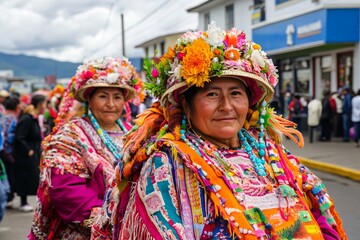 Fototapeta premium Colorful Festival with Families and Friends in the Street