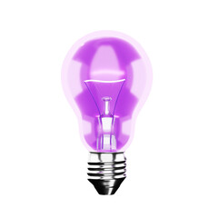 purple lightbulb on transparent background