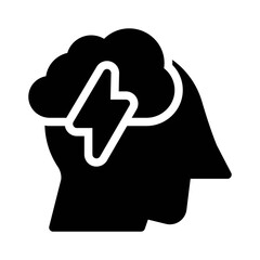 Brain Cloud glyph icon
