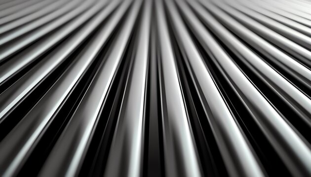 Close-up view of parallel metallic bars showcasing a sleek, modern design with reflections. Ideal for backgrounds or textures in graphic design projects.
