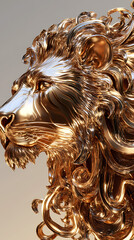 A bold lion symbol representing the Leo zodiac, with a golden mane and fierce expression, embodying strength, courage, and loyalty under the summer sun.
