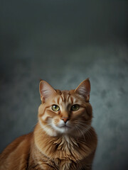 Obraz premium A cat sits against a plain background